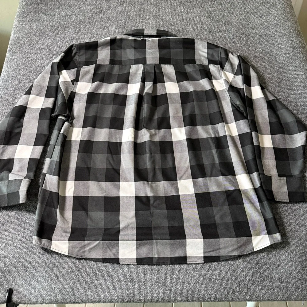 Dixxon Flannel Finish Line Black/White Buffalo Plaid Long Sleeve Mens 4X